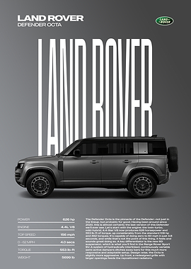 Land Rover Defender Octa Car Poster