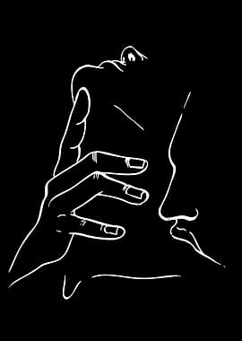 Minimalist Line Art of Two Faces