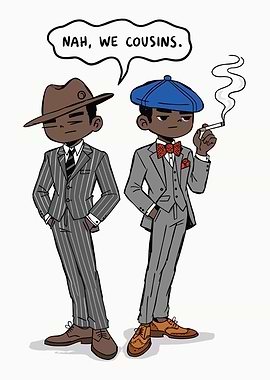 Two stylish men in suits