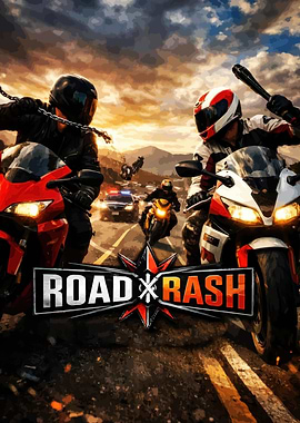 Road Rash Motorcycle Game Art