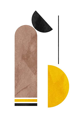 Abstract Geometric Shapes with Textured Elements