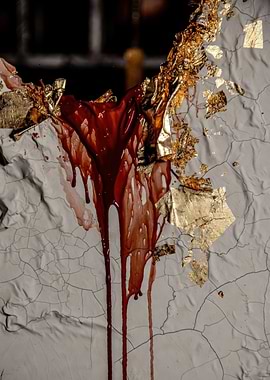 Bloody Heart with Gold Leaf