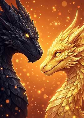 Two Dragons Facing Each Other