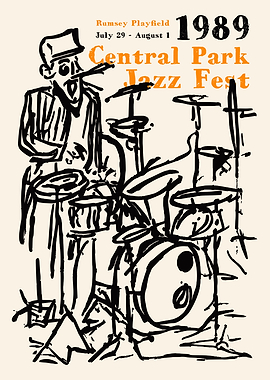 Central Park Jazz Poster