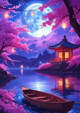 Serene Japanese Night Scene