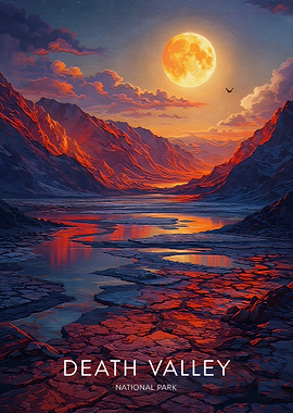 Death Valley National Park Moonlit Landscape