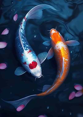 Yin Yang Koi Fish Painting