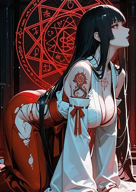 Anime Sorceress with Occult Symbol