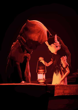 Scarecrow and Girl with Lantern