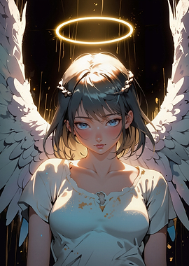 Angel with Halo and Wings