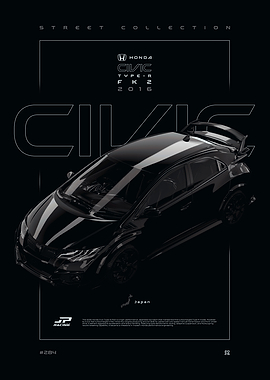 Honda Civic Type R FK2 Poster