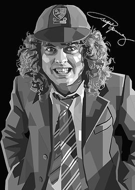 Angus Young in School Uniform