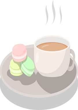Hot Coffee and Macarons