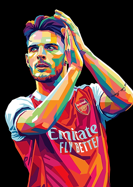 Declan Rice Football Pop Art Portrait
