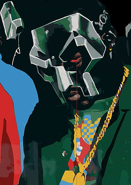 MF DOOM Masked Rapper Portrait