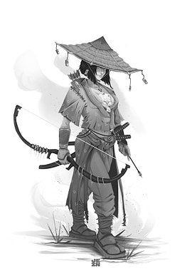 Samurai Archer with Cat