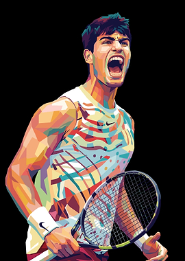 Tennis Player Carlos Alcaraz Pop Art