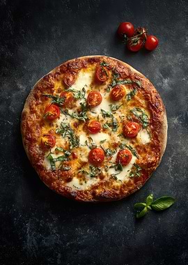 Margherita Pizza with Cherry Tomatoes and Basil
