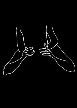 Minimalist Line Art of Embracing Hands
