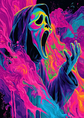 Scream Ghostface Neon Art