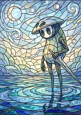 Stained Glass Knight in Water