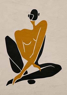 Abstract Figure Sitting