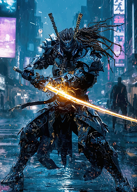 Cyberpunk Samurai Warrior
