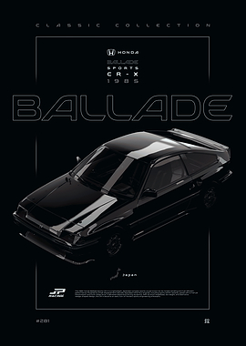 Honda CR-X Ballade 1985 Poster