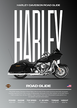 Harley-Davidson Road Glide Motorcycle Poster