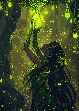 Enchantress in a Magical Forest