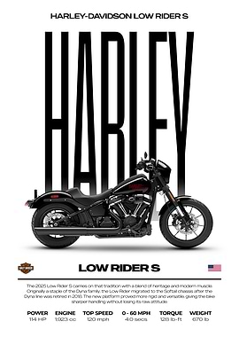 Harley-Davidson Low Rider S Motorcycle Poster