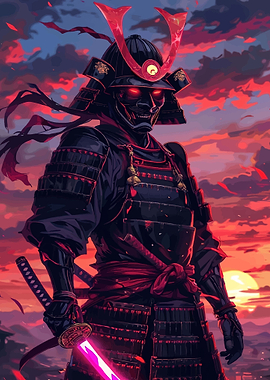 Samurai Warrior with Glowing Sword