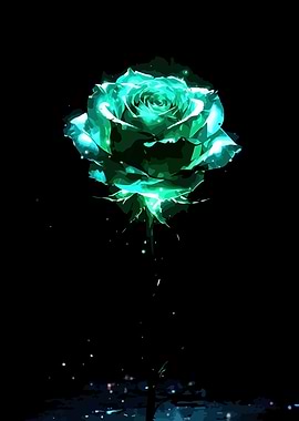 Glowing Emerald Rose