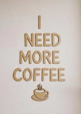 I Need More Coffee Wall Art