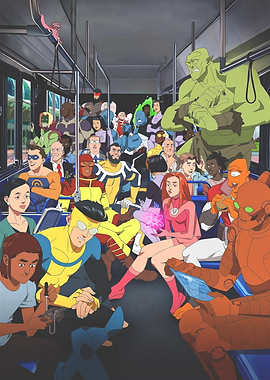 Invincible Characters on a Bus