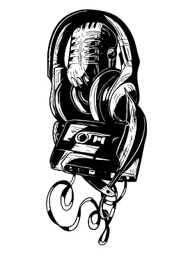 Retro Music Icons Collage