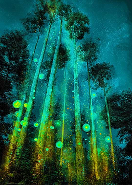 Magical Forest at Night