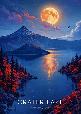 Crater Lake National Park at Night