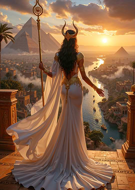 Egyptian Queen Overlooking City