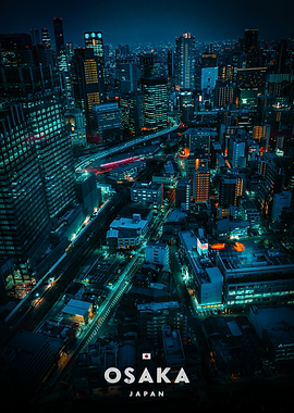 Osaka Cityscape at Night