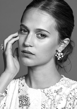 Alicia Vikander in Black and White