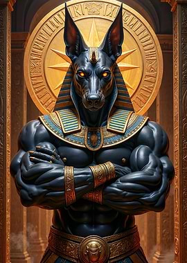 Golden Anubis Egyptian God