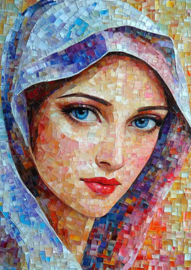 Mosaic Portrait of Virgin Mary