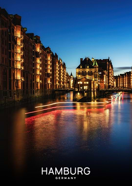 Hamburg Speicherstadt at Night