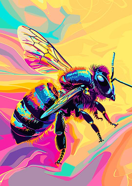Vibrant Pop Art Bee