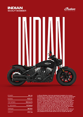 Indian Scout Bobber Motorcycle Poster