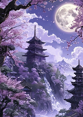 Serene Japanese Pagoda Landscape