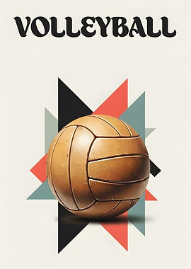 Retro Volleyball Poster