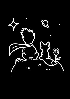 The Little Prince and Fox in Space