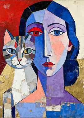 Woman and Cat Portrait
